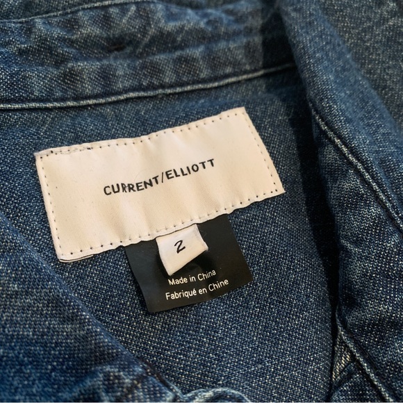 Current Elliot blue denim button up blouse - 2 -medium - Picture 7 of 13